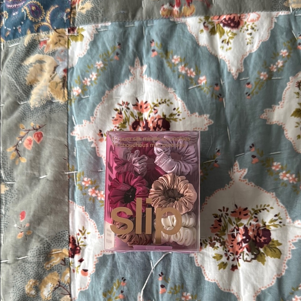 Slip Silk Hair Scrunchies in Pink, Purple, and Cream